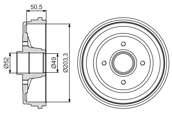 Гальмівний барабан   0 986 477 205   BOSCH