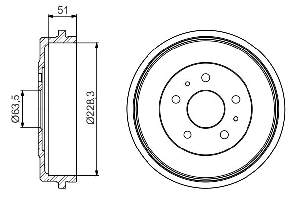 Гальмівний барабан   0 986 477 219   BOSCH