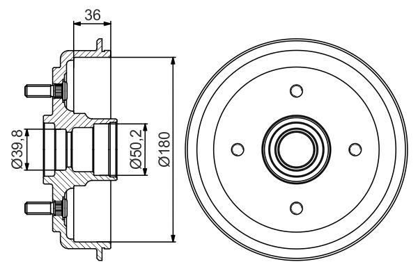 Тормозной барабан   0 986 477 238   BOSCH