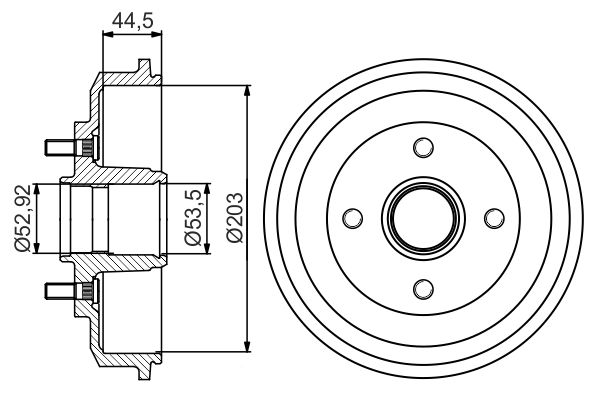Гальмівний барабан   0 986 477 266   BOSCH