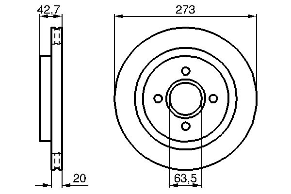 Гальмівний диск   0 986 478 816   BOSCH