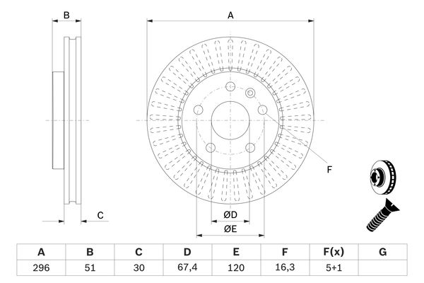 Гальмівний диск 0 986 479 543 BOSCH #4