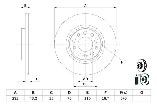 Тормозной диск   0 986 479 D99   BOSCH