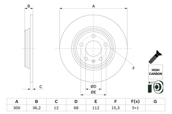 Тормозной диск   0 986 479 E33   BOSCH