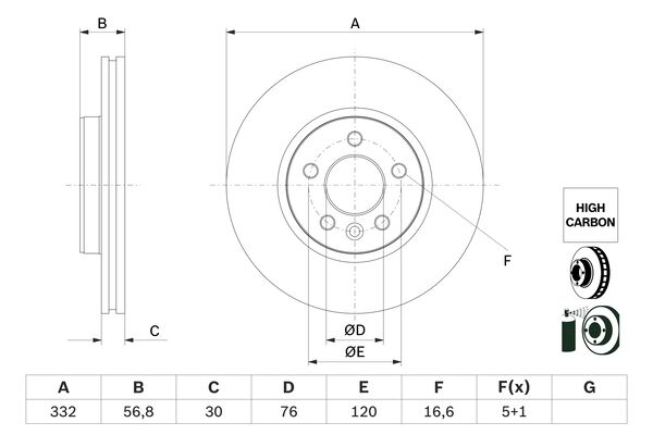 Тормозной диск   0 986 479 F04   BOSCH