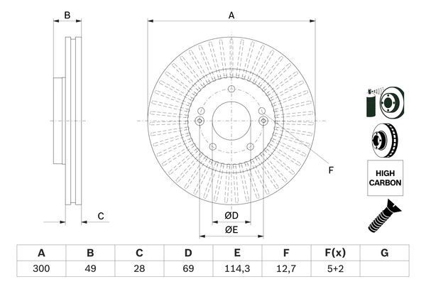 Тормозной диск   0 986 479 F19   BOSCH