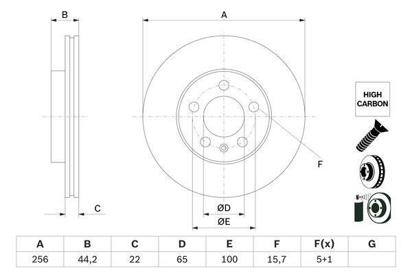 Тормозной диск   0 986 479 F32   BOSCH