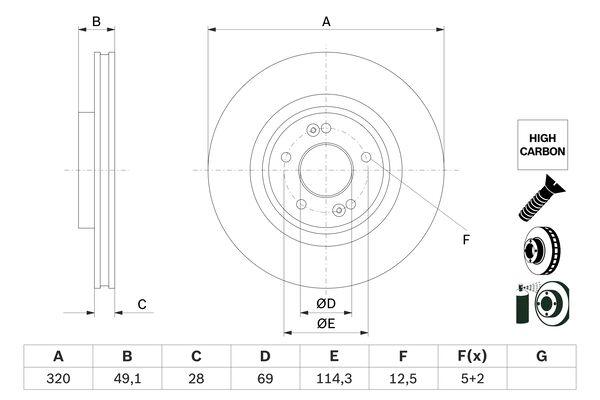 Тормозной диск   0 986 479 F35   BOSCH