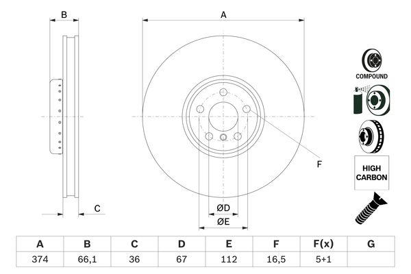 Тормозной диск   0 986 479 F54   BOSCH