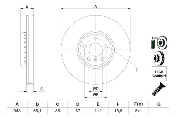 Тормозной диск   0 986 479 F59   BOSCH