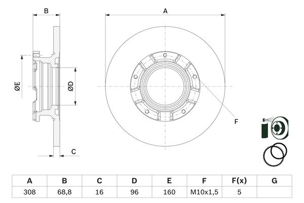 Тормозной диск   0 986 479 F62   BOSCH