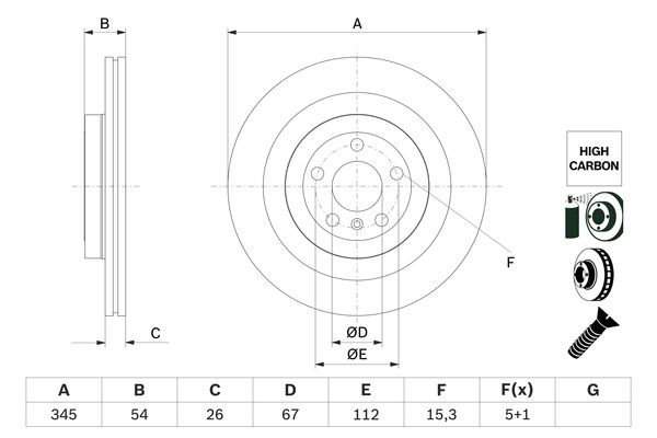 Тормозной диск   0 986 479 F69   BOSCH