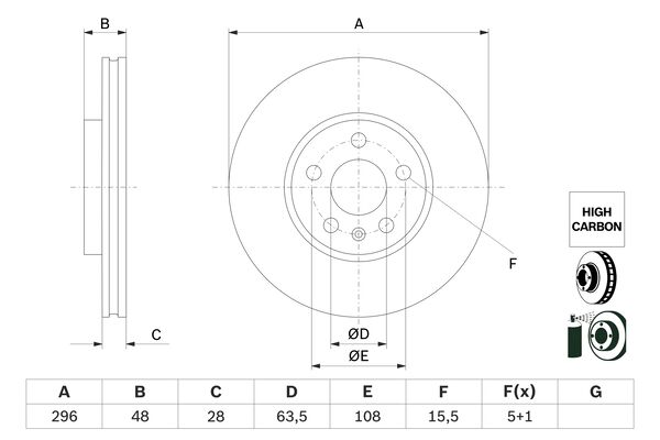 Тормозной диск   0 986 479 H03   BOSCH