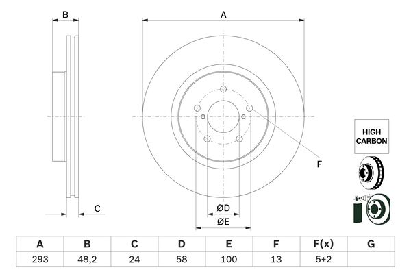 Тормозной диск   0 986 479 H28   BOSCH