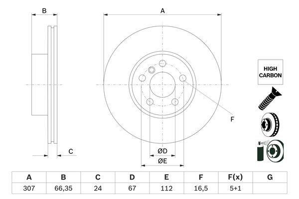 Тормозной диск   0 986 479 H33   BOSCH