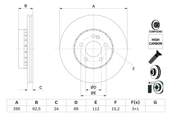 Тормозной диск   0 986 479 H45   BOSCH