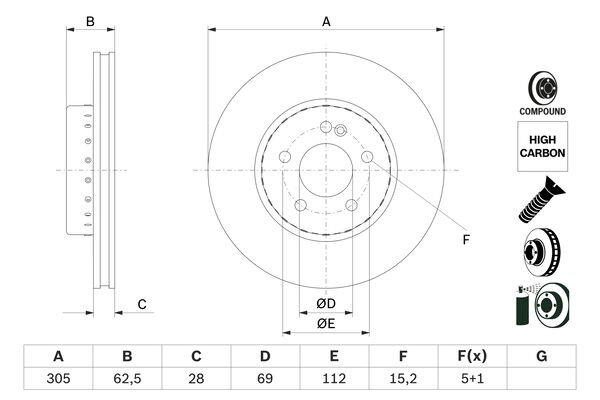 Тормозной диск   0 986 479 H46   BOSCH