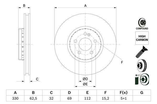 Тормозной диск   0 986 479 H48   BOSCH