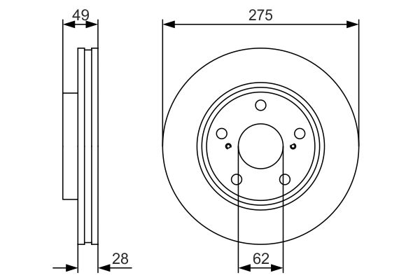 Тормозной диск   0 986 479 R58   BOSCH