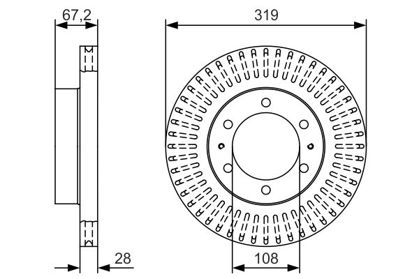 Тормозной диск   0 986 479 T36   BOSCH