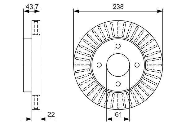 Тормозной диск   0 986 479 T42   BOSCH