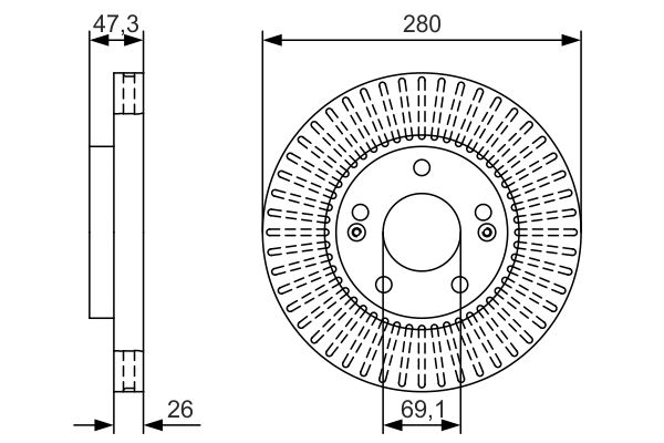 Тормозной диск   0 986 479 U10   BOSCH