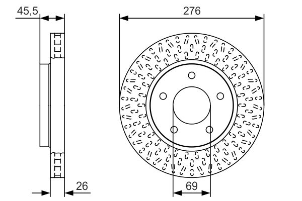 Тормозной диск   0 986 479 U40   BOSCH