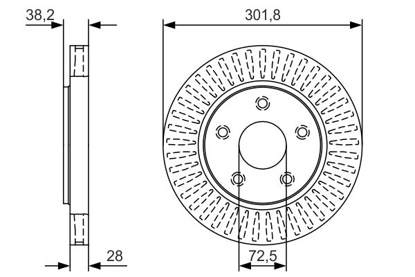 Тормозной диск   0 986 479 U45   BOSCH