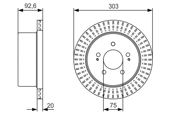 Тормозной диск   0 986 479 V26   BOSCH