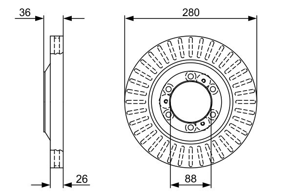 Тормозной диск   0 986 479 V88   BOSCH