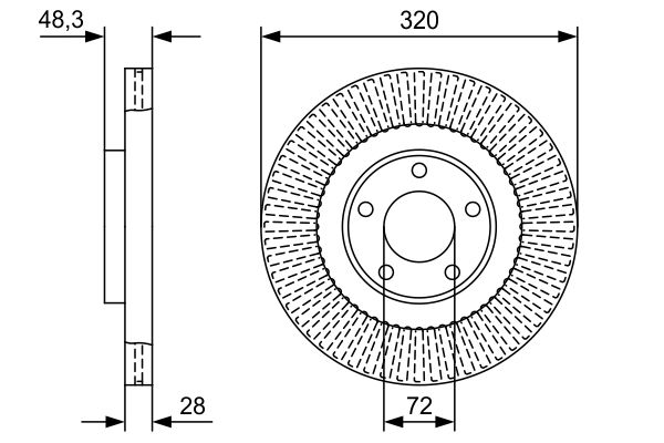 Тормозной диск   0 986 479 W04   BOSCH