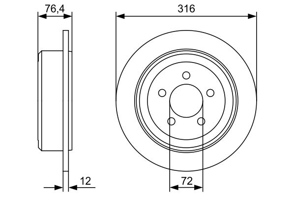 Тормозной диск   0 986 479 W22   BOSCH