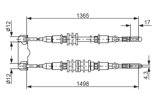 Тросовий привод, стоянкове гальмо   1 987 477 130   BOSCH