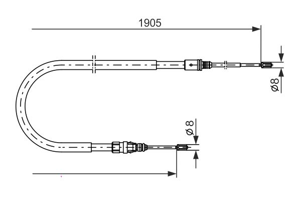 Тросовий привод, стоянкове гальмо   1 987 477 237   BOSCH