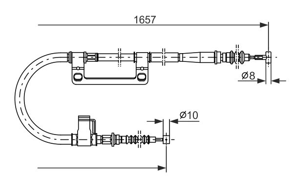 Тросик, cтояночный тормоз   1 987 477 502   BOSCH