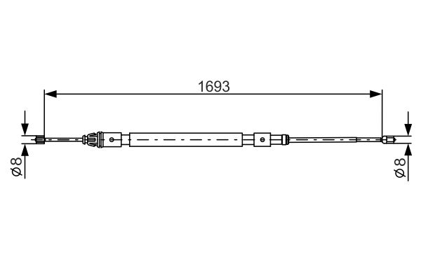 Тросик, cтояночный тормоз   1 987 477 993   BOSCH