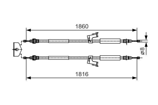 Тросик, cтояночный тормоз   1 987 482 019   BOSCH