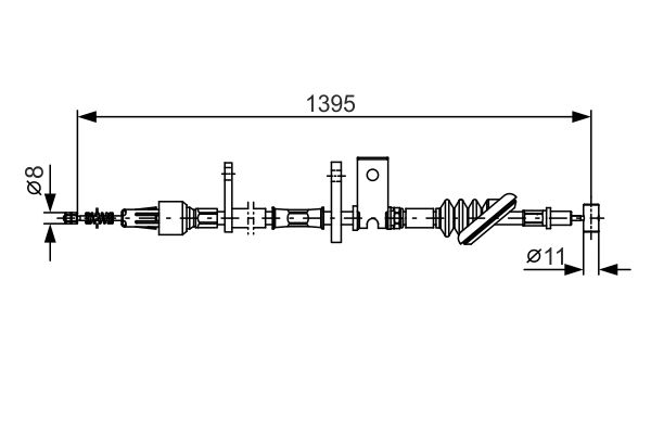 Тросик, cтояночный тормоз   1 987 482 089   BOSCH