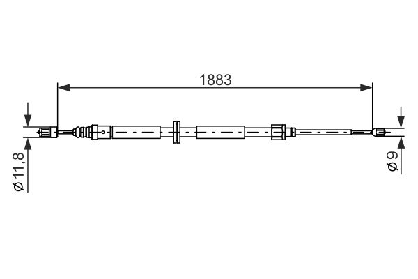 Тросик, cтояночный тормоз   1 987 482 302   BOSCH