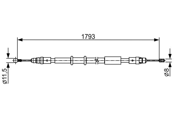 Тросик, cтояночный тормоз   1 987 482 550   BOSCH