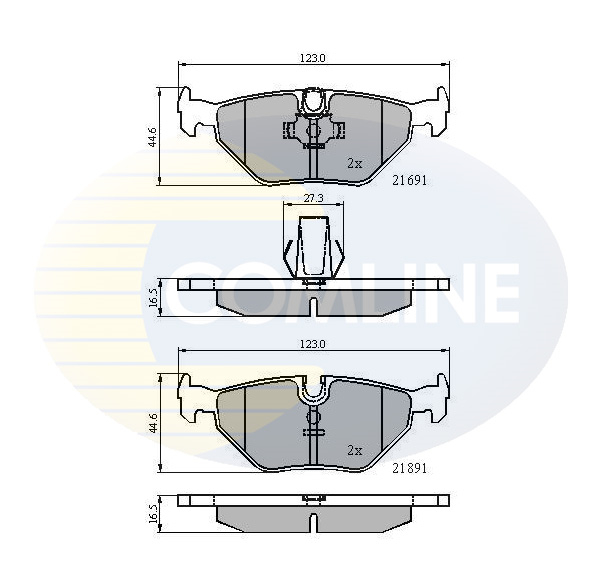 Комплект тормозных колодок, дисковый тормоз   CBP01011   COMLINE