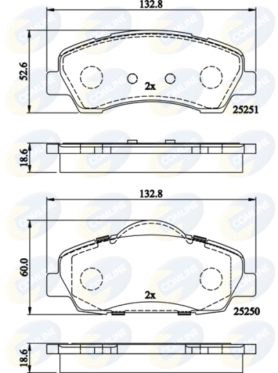 Комплект тормозных колодок, дисковый тормоз   CBP02199   COMLINE