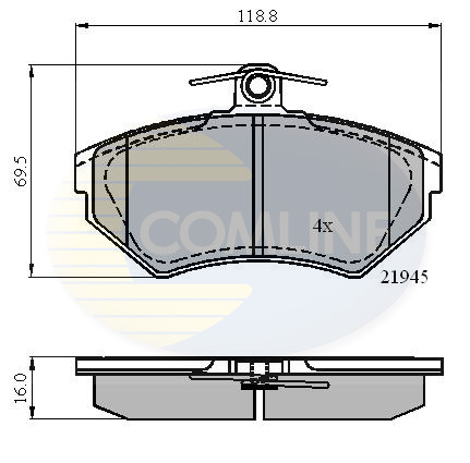 Комплект тормозных колодок, дисковый тормоз   CBP0989   COMLINE