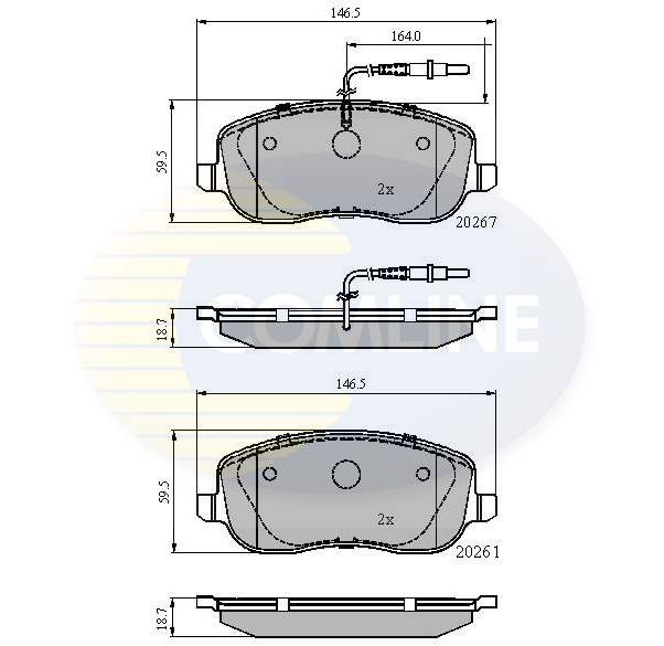 Комплект тормозных колодок, дисковый тормоз   CBP11158   COMLINE