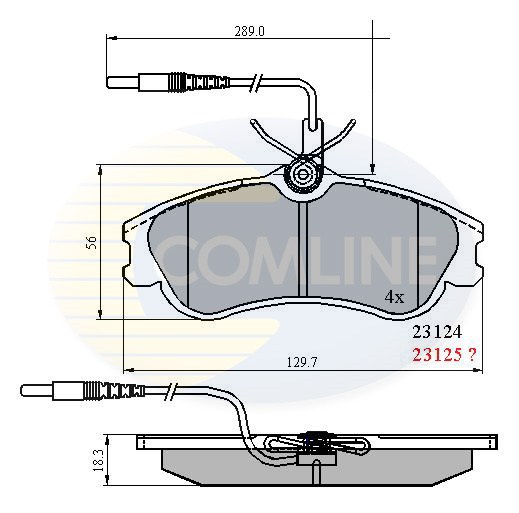 Комплект тормозных колодок, дисковый тормоз   CBP1174   COMLINE