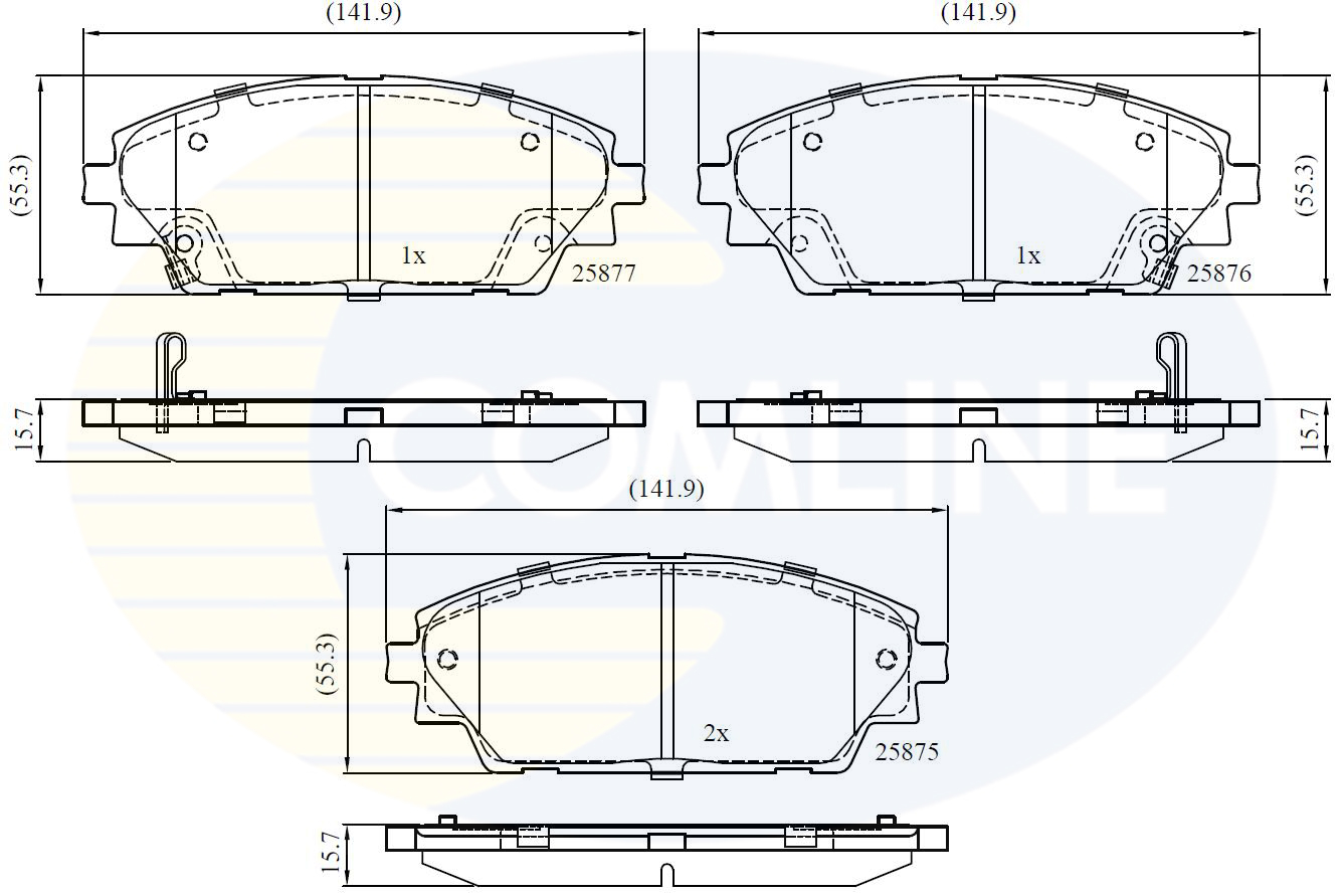 Комплект тормозных колодок, дисковый тормоз   CBP32242   COMLINE