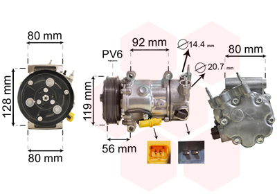 Компрессор, кондиционер   0900K255   VAN WEZEL