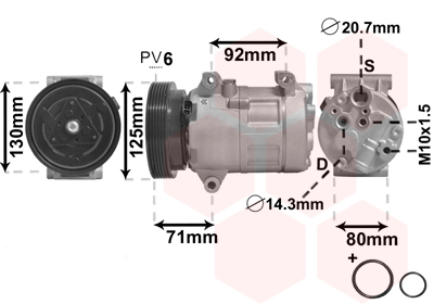 Компрессор, кондиционер   4300K103   VAN WEZEL