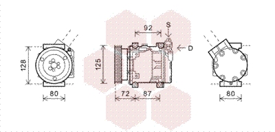 Компрессор, кондиционер   4300K468   VAN WEZEL