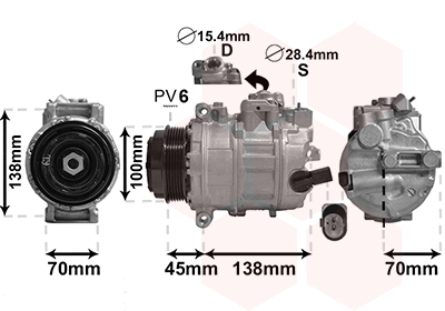 Компрессор, кондиционер   5800K384   VAN WEZEL